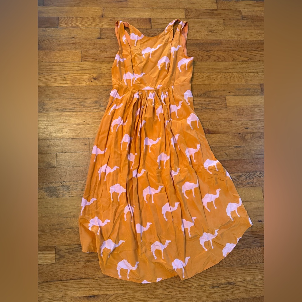RARE Anthropologie Charlotte by Charlotte Taylor "Dromedary" Camel Dress 4
